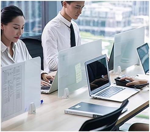Acrylic Privacy Screen Divider, Portable Desk Partition Panel for Workstations, Frosted Visual Distractions Shield, Ideal for Offices & Schools (Clear-B, 100x30cm/39.4x11.8in)