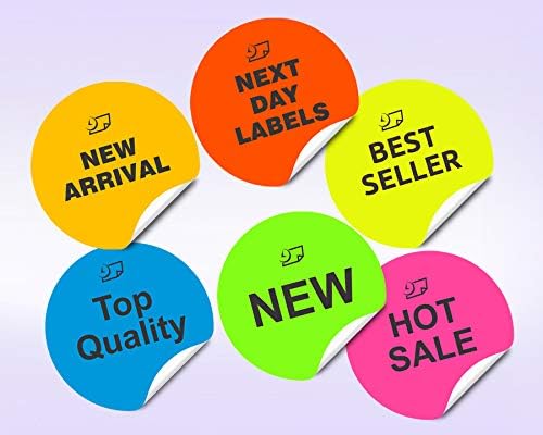 8-1/2 x 11" Neon Color High Light Fluorescent Labels for Laser & Inkjet Printer (Orange Fluorescent, 1.66" Round - 24 Per Page | 2400 Labels)