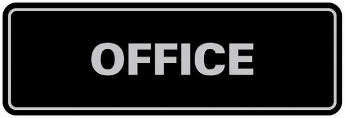 Signs ByLITA Standard Office Sign - Professional Business Signage - Easy to Install (Black/Silver) - Medium 1 Pack