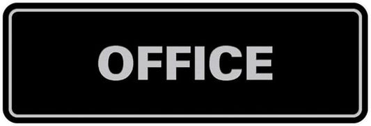 Signs ByLITA Standard Office Sign - Professional Business Signage - Easy to Install (Black/Silver) - Small 1 Pack