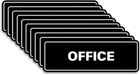 Signs ByLITA Standard Office Sign - Professional Business Signage - Easy to Install (Black) - Small 10 Pack