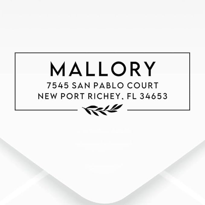 Custom Floral Address Stamp | Choose from 12 Designs | Multiple Ink Color Options | Envelope Return Address Stamp for Couple or Family (Design 1, Extra Large)
