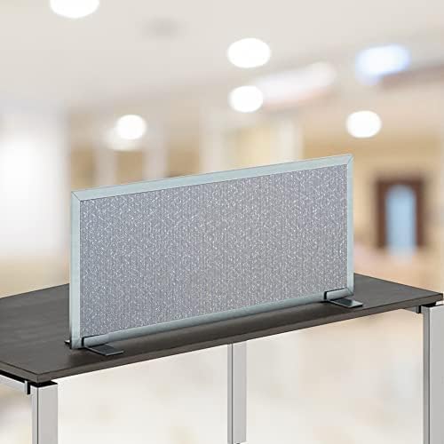 OBEX Acoustical Free Standing Privacy Screen, Cubicle Accessories Desk Privacy Panel, Desk Dividers for Office, Office Furniture Partitions Portable Sound Proof Dividers, 12" x 66", Overcast