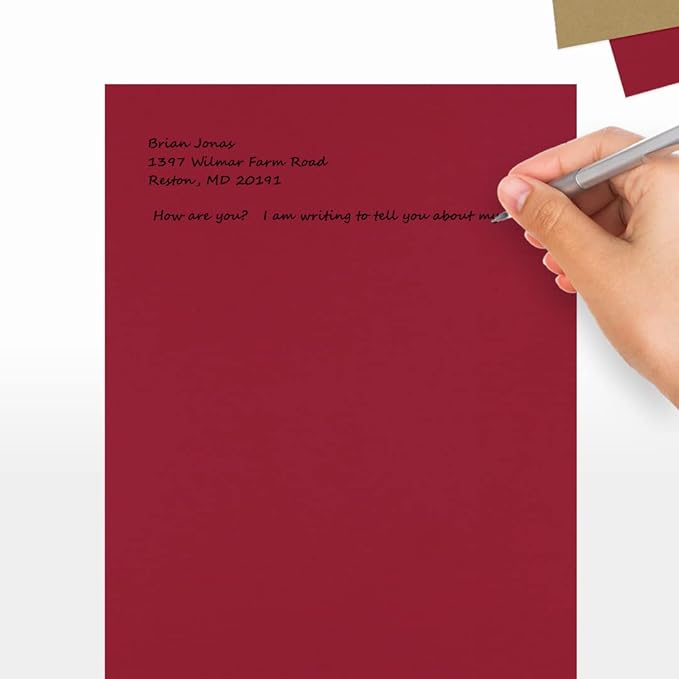 LUXPaper 8.5" x 11" Paper | Letter Size | Garnet Red | 80lb. Text | 250 Qty