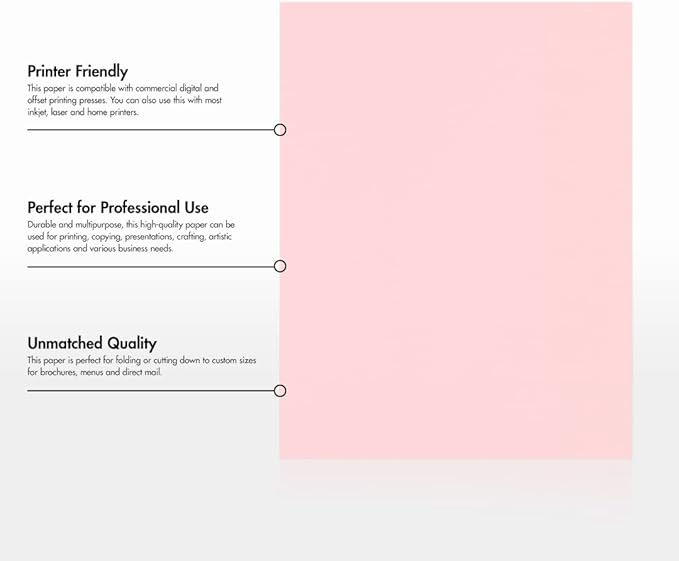 LUXPaper 8.5" x 11" Paper | Letter Size | Candy Pink | 80lb. Text | 500 Qty