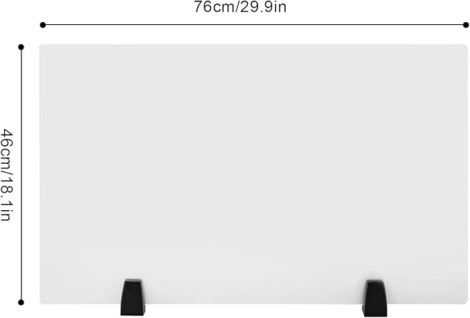 2pcs Acrylic Free Standing Screen, Frosted Clear Acrylic Divider, Dividers for Desk Privacy Home & Office Partitions for Table Top Workstation, Plexiglas Sneeze Guard Shield (30 x 18 inch)