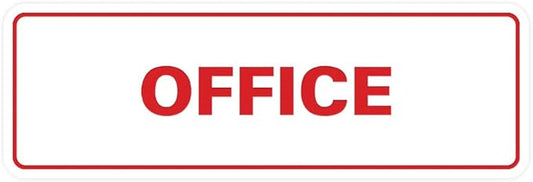Signs ByLITA Standard Office Sign - Professional Business Signage - Easy to Install (White/Red) - Medium 1 Pack