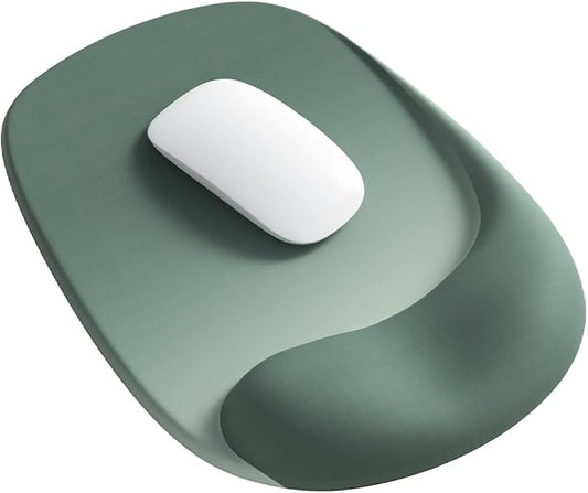 ErgoEase Ergonomic Mouse Pad with Gel Wrist Support - Premium Lycra Fabric, Non-Slip, Ideal for Laptop & Desktop, Office & Gaming，Desk Accessories (05Sage Green)