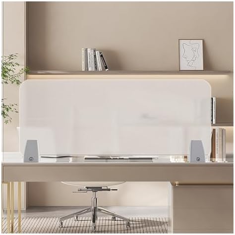 Portable Free Standing Desk Privacy Panel - Frosted Acrylic Divider for Home & Office - Ideal Student Test Shield & Workspace Privacy Solution