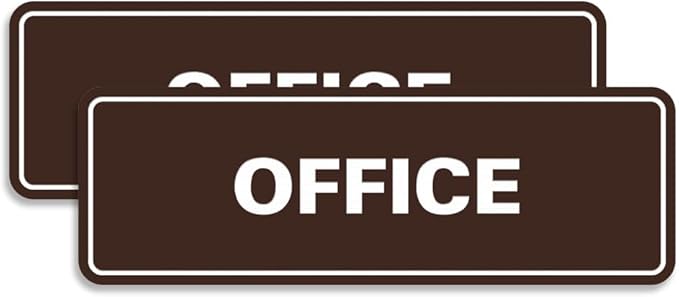 Signs ByLITA Standard Office Sign - Professional Business Signage - Easy to Install (Dark Brown) - Medium 2 Pack