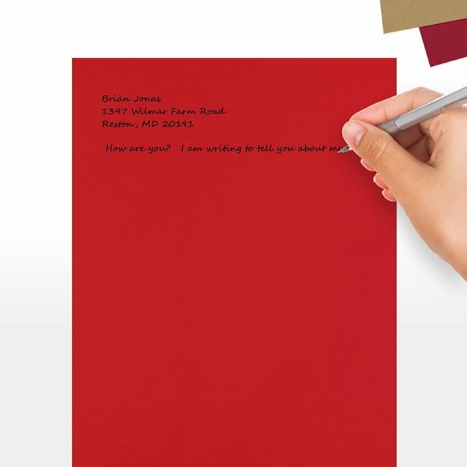 LUXPaper 8.5" x 11" Paper | Letter Size | Ruby Red | 80lb. Text | 1,000 Qty