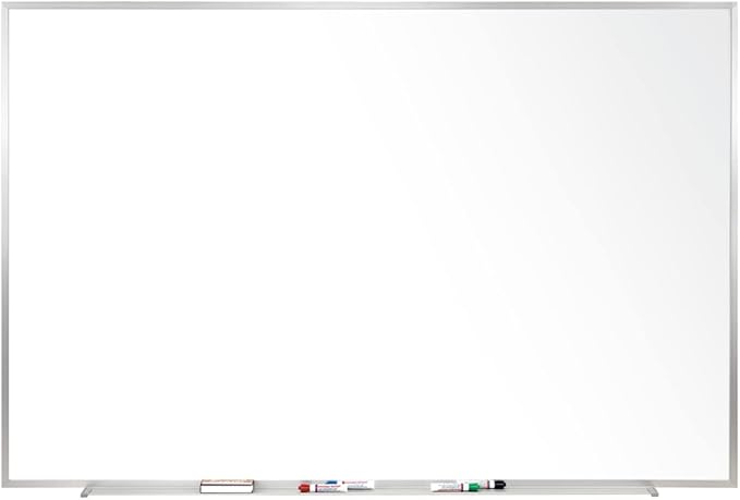 Ghent Magnetic Porcelain Whiteboard with Aluminum Frame, 2'H x 3'W