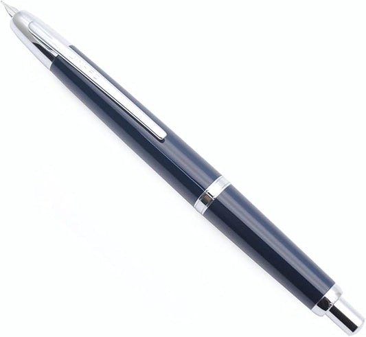 JINHAO 20 Press Fountain Pen, Retractable Capless Resin Pen with Ink Converter (F Nib 0.5mm, Dark Blue)