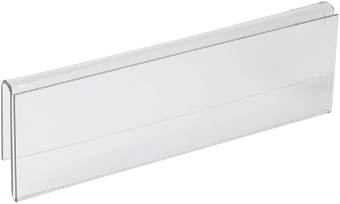 Acrylic Partition Name Plate Holders - Single Sided 8-1/2" Wide x 2" high (25 - PK, 1/4" Cubicle Wall) by Plastic Products Mfg.