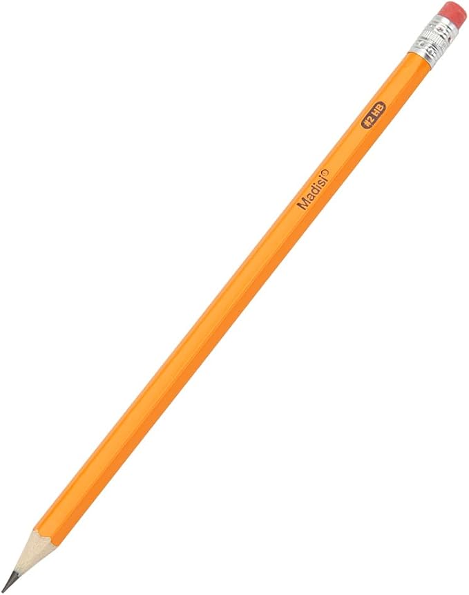 Madisi Wood-Cased #2 HB Pencils, Yellow, Pre-sharpened, Bulk Pack, 240 pencils