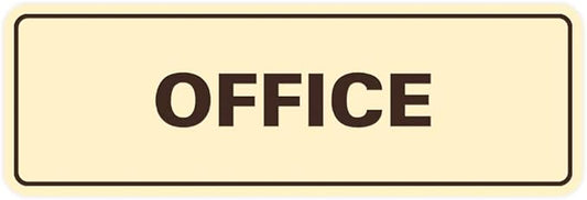 Signs ByLITA Standard Office Sign - Professional Business Signage - Easy to Install (Ivory/Dark Brown) - Small 1 Pack