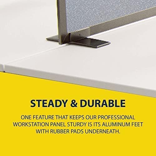OBEX Acoustical Free Standing Privacy Screen, Cubicle Accessories Desk Privacy Panel, Desk Dividers for Office, Office Furniture Partitions Portable Sound Proof Dividers, 24" x 42", Overcast