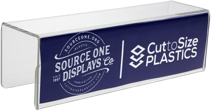 Source One Deluxe Clear Acrylic Cubicle Name Plates (3 1/4 Inch Hook, Name Plate)