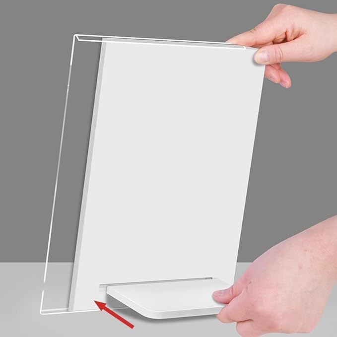 ECKEK Acrylic Sign Holder A3/A4/A5 Menu Displays L Shape Sign Stand Table Top Sign Stand (Vertical A5 148×210mm/ 5.83×8.27 inches)