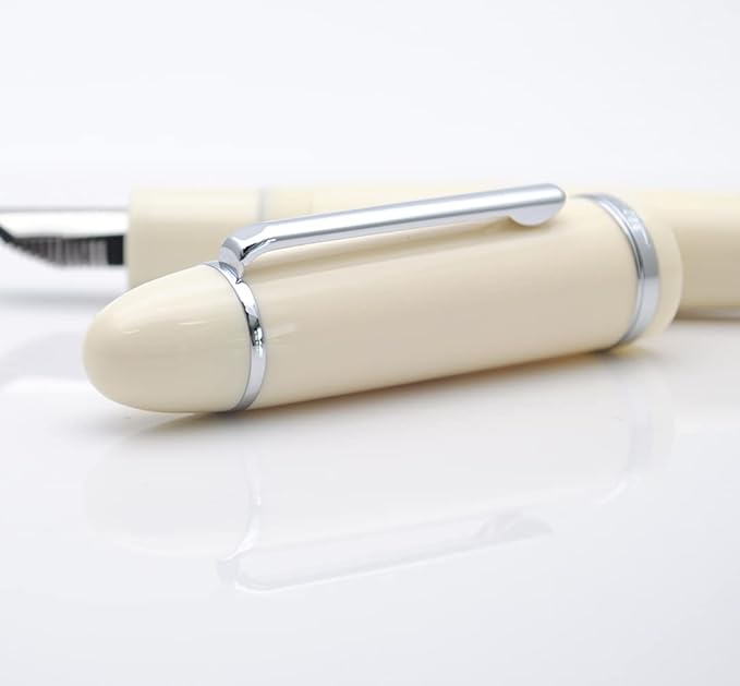 JINHAO X159 Fountain Pen (EF Nib 0.38mm, Ivory White with Silvery Clip)