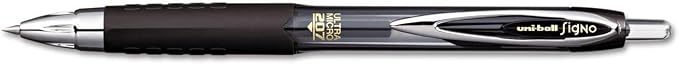 Advantage Gifts Signo 207 Roller Ball Retractable Gel Pens, Medium Point (0.7mm), Blue Ink, 6 Count, Bundle with Plastic Reusable Pouch