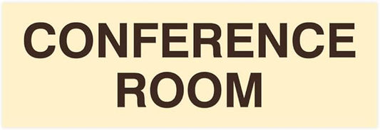 Signs ByLITA Basic Conference Room Sign (Ivory/Dark Brown) - Small
