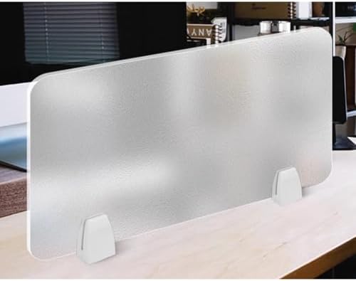 Acrylic Frosted Privacy Screen - Portable Desk Divider Panel for Workstations, Office & School Use, Reduces Visual Distractions, Clear-B 100x30cm (39.4x11.8in)