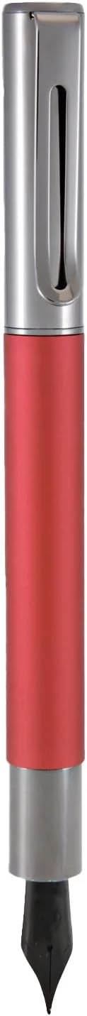Monteverde USA Ritma Fountain Pen in Red – Stub Nib, Calligraphy JoWo Stainless Steel, Refillable Ink Cartridge/Converter – Perfect for Artists & Calligraphers