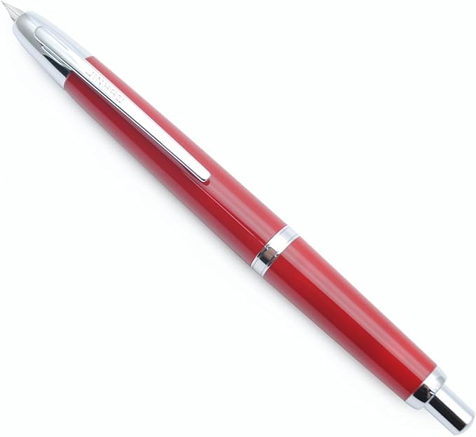 JINHAO 20 Press Fountain Pen, Retractable Capless Resin Pen with Ink Converter (F Nib 0.5mm, Wine Red)