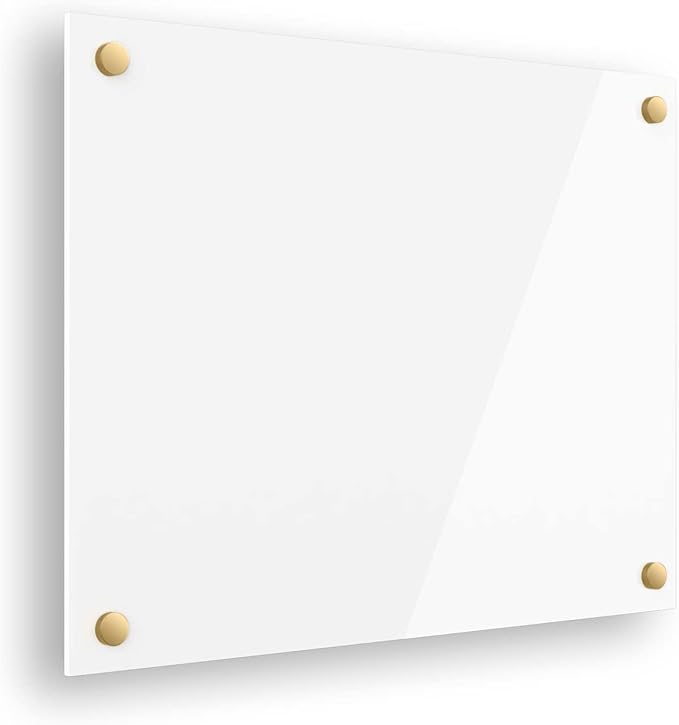 Ships Next Day, Made in USA - Acrylic Dry Erase Board | Non-Magnetic Dry Erase Board | Hanging Frameless White Board | Acrylic for Office, School and Home Walls | for Kids & Adults (White - 18x24)