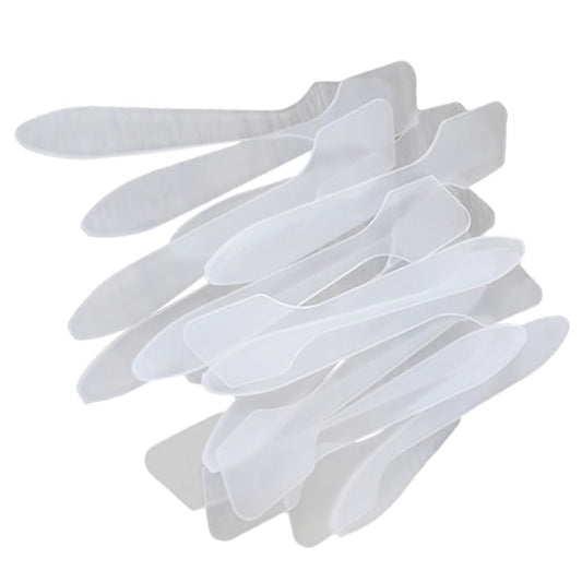 Healifty 50pcs Makeup Spatula Tool Scoop Beauty Tools Makeup Spoons Transparent Spatula Facial Cream Spatula Cosmetic Spatula Smooth Waxing Spatulas makeup tools Household items Disposable