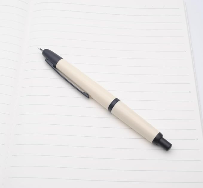 JINHAO 20 Press Fountain Pen, Retractable Capless Resin Pen with Ink Converter (EF Nib 0.4mm, Ivory White)