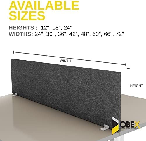 OBEX Free Standing Desk PET Privacy Screen, Table Top Home & Office Furniture Partitions and Dividers, Portable Workstation Freestanding Panels, 24" x 36" Sand