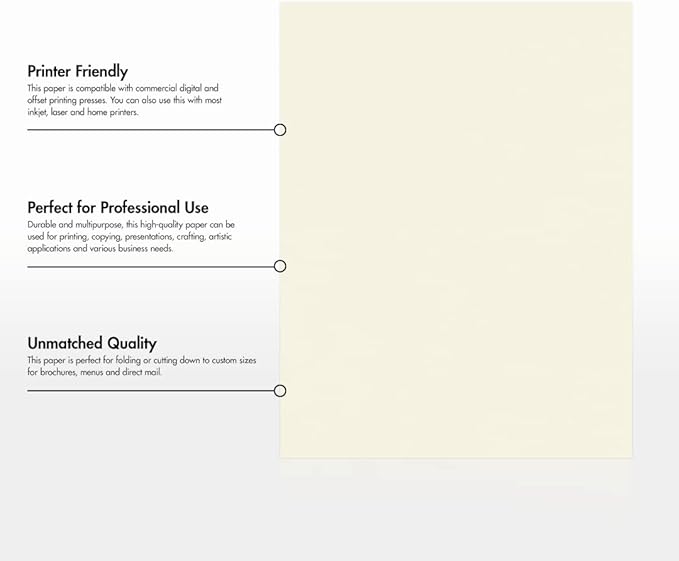LUXPaper 8.5" x 11" Classic Crest Paper | Letter Size | Natural White | 24lb. Text | 500 Qty