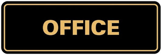 Signs ByLITA Standard Office Sign - Professional Business Signage - Easy to Install (Black Gold) - Medium 1 Pack