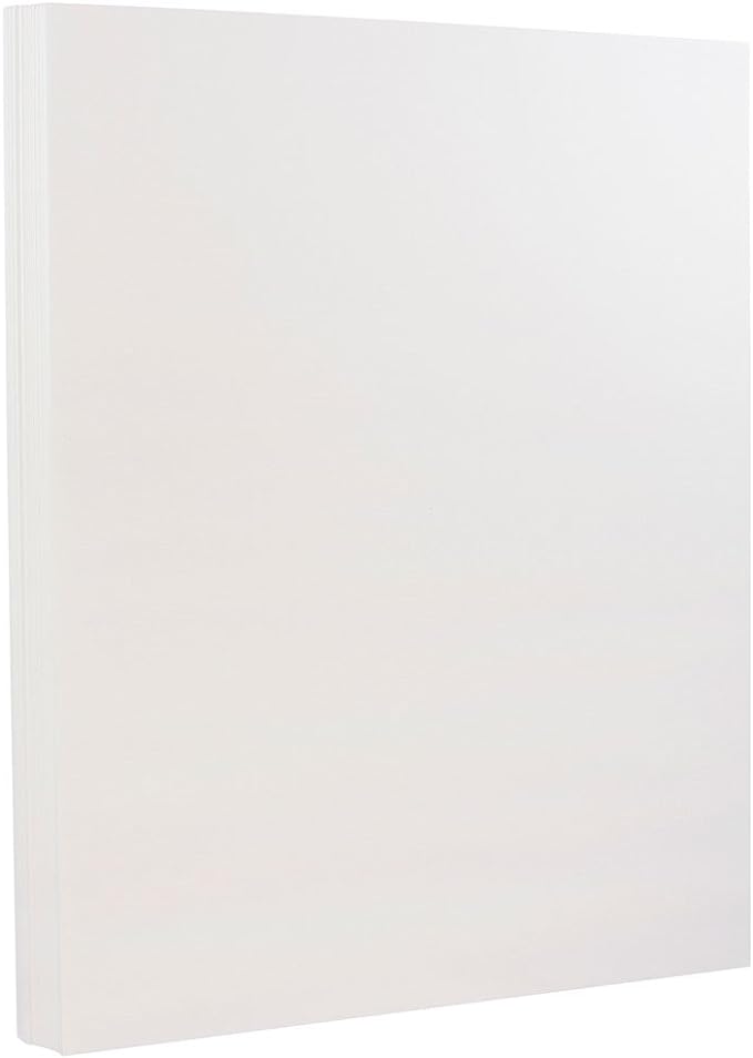 JAM PAPER Strathmore 28lb Paper - 105 gsm - 8.5 x 11 - Bright White Wove - 100 Sheets/pack