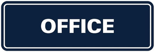 Signs ByLITA Standard Office Sign - Professional Business Signage - Easy to Install (Navy Blue/White) - Small 1 Pack