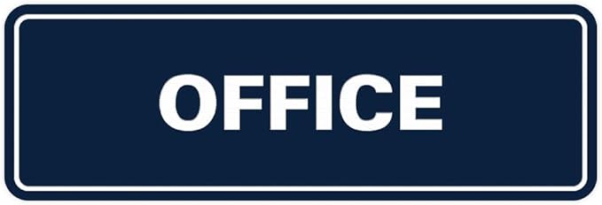 Signs ByLITA Standard Office Sign - Professional Business Signage - Easy to Install (Navy Blue/Gold) - Small 1 Pack