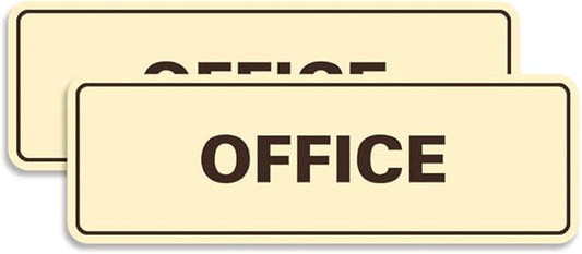 Signs ByLITA Standard Office Sign - Professional Business Signage - Easy to Install (Ivory/Dark Brown) - Medium 2 Pack