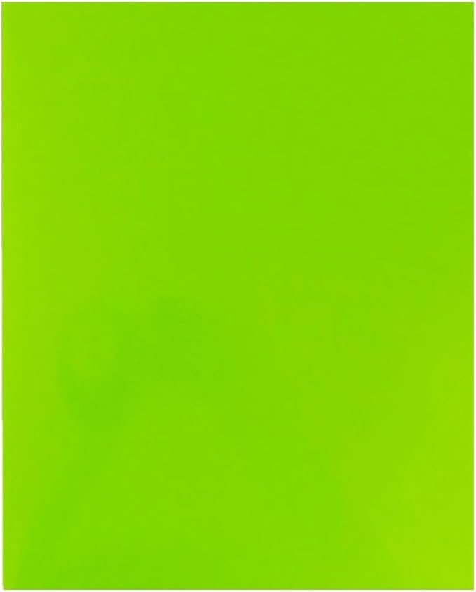 JAM PAPER Custom Printed Semi-Gloss Folders with Round Corner Pockets - Personalized Logo & Text - 12pt C1S - Lime Green - 100/Pack