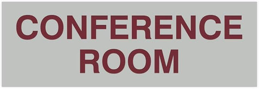 Signs ByLITA Basic Conference Room Sign (Light Grey/Burgundy) - Small