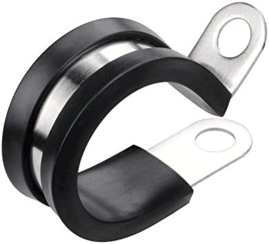 LOKMAN 20 Pack 5/8 Inch Stainless Steel Cable Clamp, Rubber Cushioned Insulated Clamp,Conduit Wire Holder Strap Clips for Tube, Pipe or Wire Cord Installation