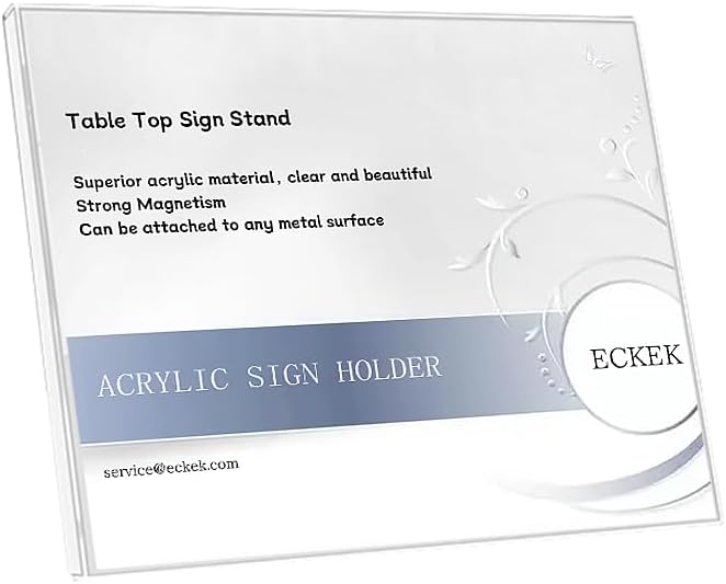 ECKEK Acrylic Sign Holder A3/A4/A5 Menu Displays L Shape Sign Stand Table Top Sign Stand (Horizontal A4 297×210mm/11.69×8.27 inches)