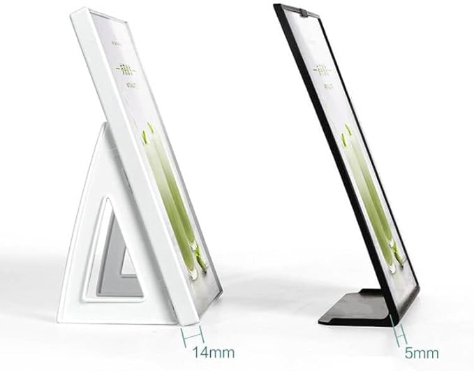 ECKEK ABS Plastic Sign Holder，Menu Displays L Shape Sign Stand Vertical/Horizontal Use (Black A4 210×297mm/8.27×11.69inches)
