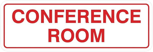 Standard Conference Room Sign - White/Red - Medium 2 Pack