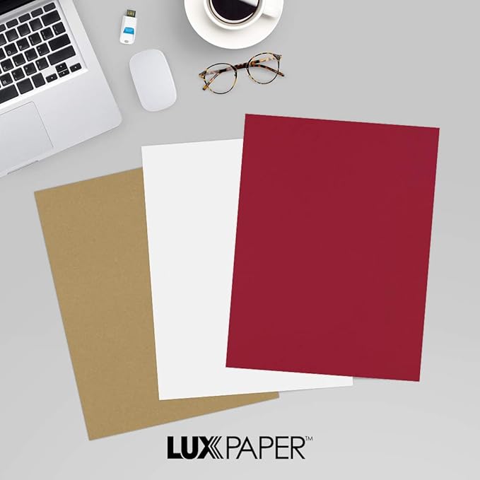 LUXPaper 8.5" x 11" Paper | Letter Size | Garnet Red | 80lb. Text | 500 Qty