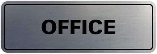 Signs ByLITA Standard Office Sign - Professional Business Signage - Easy to Install (Brushed Silver) - Large1 Pack