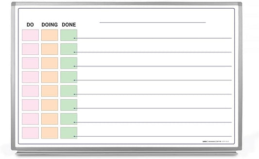 Do - Doing - Done List Whiteboard 48" x 36"
