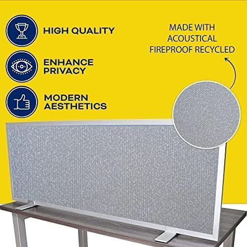 OBEX Acoustical Free Standing Privacy Screen, Cubicle Accessories Desk Privacy Panel, Desk Dividers for Office, Office Furniture Partitions Portable Sound Proof Dividers, 24" x 36", Overcast