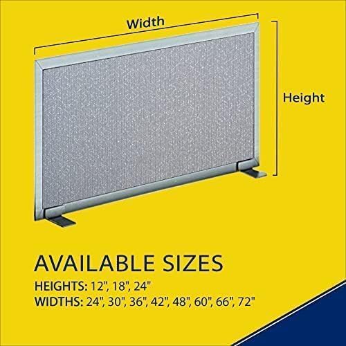 OBEX Acoustical Free Standing Privacy Screen, Cubicle Accessories Desk Privacy Panel, Desk Dividers for Office, Office Furniture Partitions Portable Sound Proof Dividers, 24" x 66", Overcast
